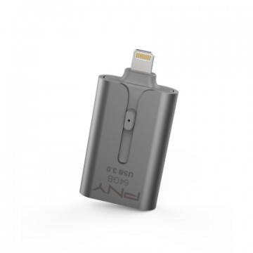 PNY Duo-Link 3.0 64GB 64Go USB 3.0/Lightning Gris lecteur fl