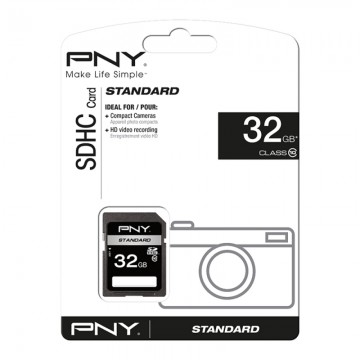 PNY 32GB, Class 10, SD 32Go SDHC 10 mémoire flash