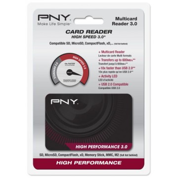 PNY High Performance Reader 3.0 USB Noir lecteur de carte mé
