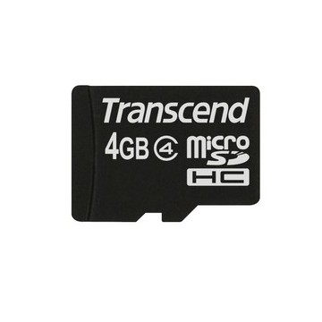 Transcend TS4GUSDC4 4Go MicroSDHC mémoire flash