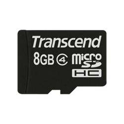 Transcend TS8GUSDC4 8Go MicroSDHC mémoire flash