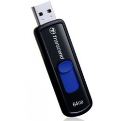 Transcend JetFlash 500 64Go USB 2.0 Noir, Bleu lecteur flash
