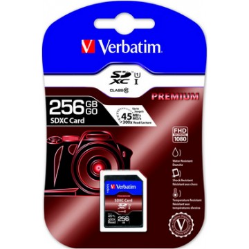 Verbatim SecureDigital SDXC 256GB 256Go UHS-I Class 10 mémoi