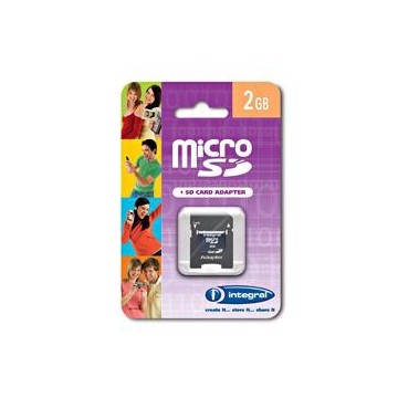 Integral 2GB MicroSD + SD Adapter 2Go mémoire flash