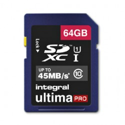 Integral UltimaPro SDXC UHS-I 64GB 64Go UHS Class 10 mémoire
