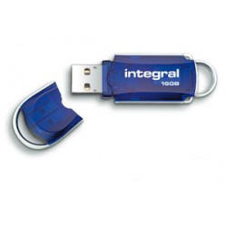 Integral Courier 16Go USB 3.0 Bleu, Argent lecteur flash