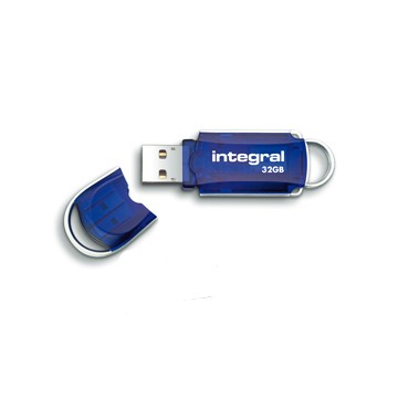 Integral Courier 32Go USB 3.0 Bleu, Argent lecteur flash