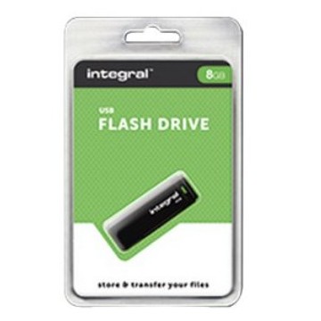 Integral Black USB 8GB 8Go 2.0 Noir lecteur flash