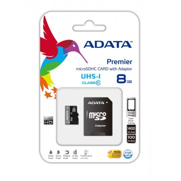 ADATA Premier MicroSDHC UHS-I U1 Class10 8GB 8Go Class 10 mé