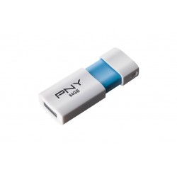 PNY 64GB Wave Attaché 2.0 64Go USB Bleu, Blanc lecteur flash