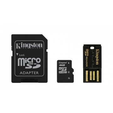 Kingston Technology 4GB Multi Kit 4Go MicroSD flash Class 4 