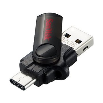 Sandisk Dual USB Drive Type-C 32Go 3.0 Noir lecteur flash