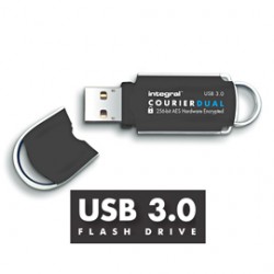 Integral 8GB Courier Dual FIPS 197 8Go USB 3.0 Noir