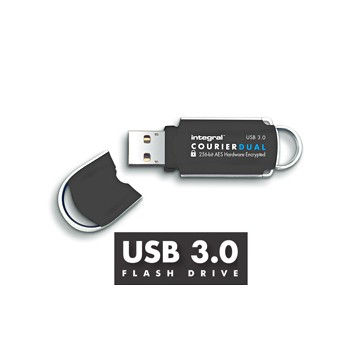 Integral 8GB Courier Dual FIPS 197 8Go USB 3.0 Noir