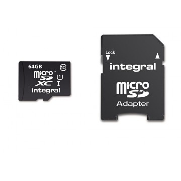 Integral INMSDX64G10-40U1 64Go MicroSDHC Class 10 mémoire fl