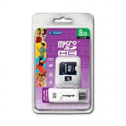 Integral 8GB microSDHC card + reader lecteur de carte mémoir