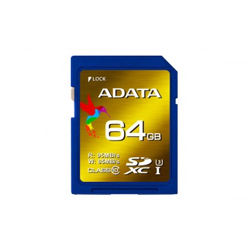 ADATA ASDX64GXUI3CL10-R 64Go SDXC UHS Class 3 mémoire flash